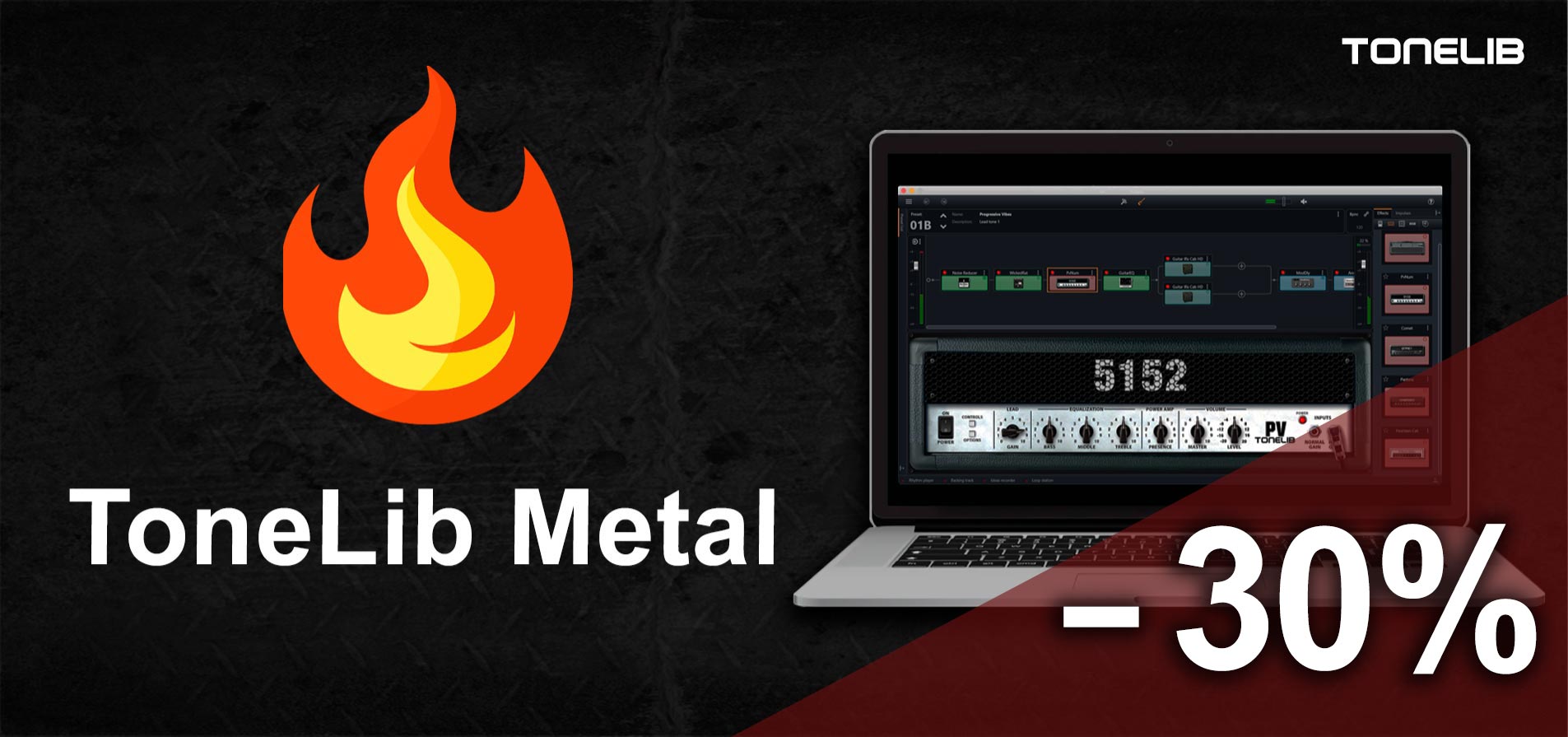 ToneLib Metal - Thumbnail with Logo and Standalone version of TL Metal.