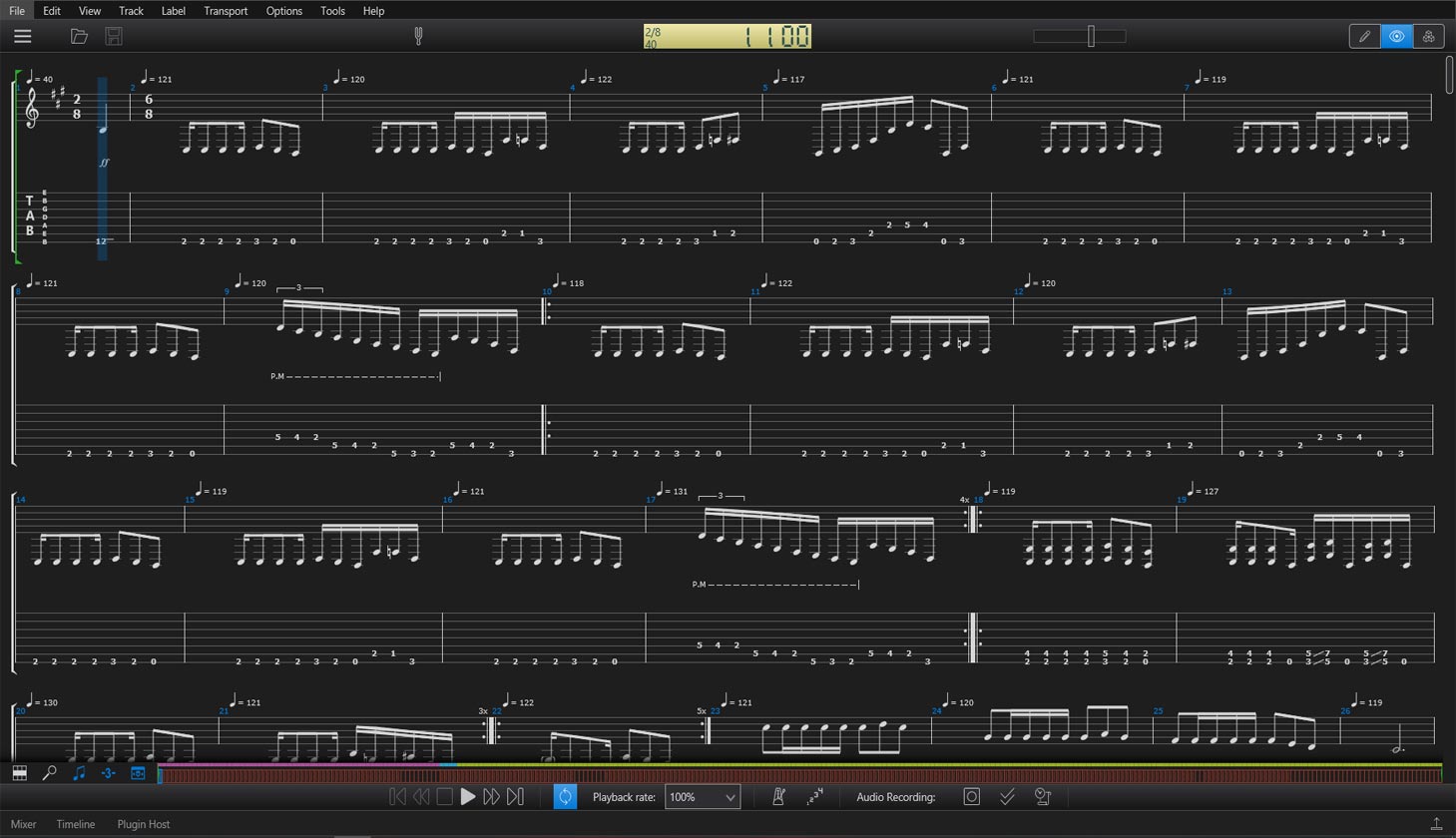 Multitrack sheet music and tab viewer | TL Jam